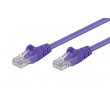 Patch cord U/UTP 5e lanko CCA PVC fialová 1m 28AWG