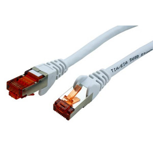 Patch cord S/FTP 6 lanko CCA PVC bílá 0,25m 27AWG