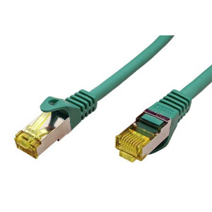 Patch cord S/FTP 6a lanko Cu LSZH zelená 3m 26AWG