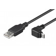 Cable USB 2.0 USB A plug, USB B micro plug (angle) 1.8m black