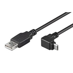 Kabel USB 2.0 USB A vidlice,USB B micro zástrčka (úhlová)