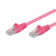 Patch cord U/UTP 5e lanko CCA PVC růžová 0,5m 28AWG