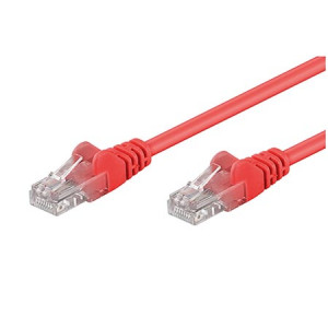 Patch cord U/UTP 5e lanko CCA PVC červená 1m 28AWG