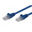 Patch cord U/UTP 5e lanko CCA PVC modrá 1m 28AWG