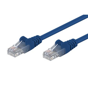 Patch cord U/UTP 5e lanko CCA PVC modrá 1m 28AWG