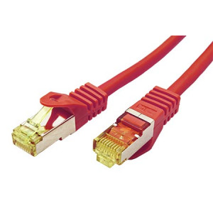 Patch cord S/FTP 6a lanko Cu LSZH červená 1,5m 26AWG