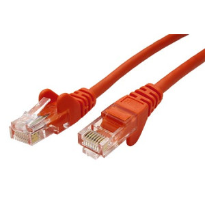 Patch cord U/UTP 5e lanko CCA PVC oranžová 1m 28AWG