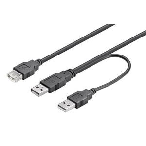 Kabel High Speed, USB 2.0 USB A zásuvka, USB A vidlice x2 0,3m