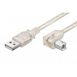 Kabel USB 2.0 USB A vidlice, USB B vidlice 0,5m průhledná