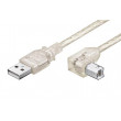 Kabel USB 2.0 USB A vidlice,USB B úhlová zástrčka 0,5m PVC