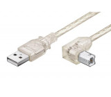 Kabel USB 2.0 USB A vidlice, USB B vidlice 0,5m průhledná