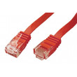 Patch cord U/UTP 6 lanko Cu PVC červená 1m 32AWG