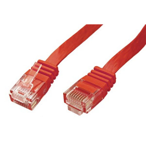 Patch cord U/UTP 6 lanko Cu PVC červená 1m 32AWG