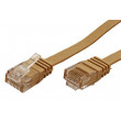 Patch cord U/UTP 6 lanko Cu PVC světle hnědá 1m 32AWG