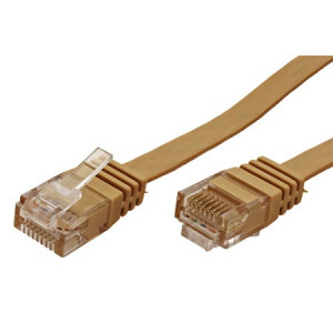 Patch cord U/UTP 6 lanko Cu PVC světle hnědá 3m 32AWG