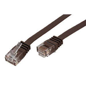 Patch cord U/UTP 6 lanko Cu PVC tmavě hnědá 3m 32AWG