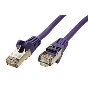 Síťový kabel F/UTP 5e propojení 1:1 licna CCA PVC fialová 1m
