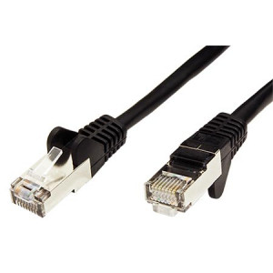 Patch cord F/UTP 5e lanko CCA PVC černá 5m 26AWG tienený