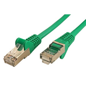 Patch cord F/UTP 5e lanko CCA PVC zelená 0,25m 26AWG tienený