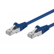 Patch cord F/UTP 5e lanko CCA PVC modrá 0,5m 26AWG tienený