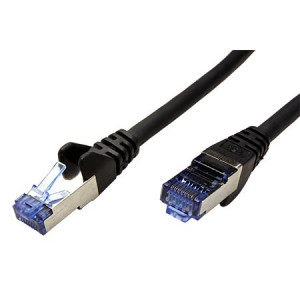 Patch cord S/FTP 6a lanko Cu LSZH černá 1m 27AWG