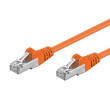 Patch cord F/UTP 5e lanko CCA PVC oranžová 1m 26AWG tienený