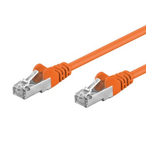 Patch cord F/UTP 5e lanko CCA PVC oranžová 1m 26AWG tienený