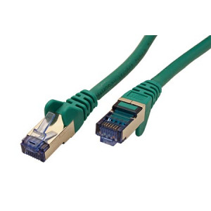 Patch cord S/FTP 6a lanko Cu LSZH zelená 1,5m 27AWG