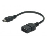Kabel OTG, USB 2.0 USB A zásuvka, USB B mini vidlice 0,2m