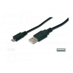 Kabel USB 2.0 USB A vidlice - USB B micro vidlice niklovaný 1m