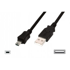 Kabel USB 2.0 USB A vidlice,USB B mini vidlice niklovaný 3m