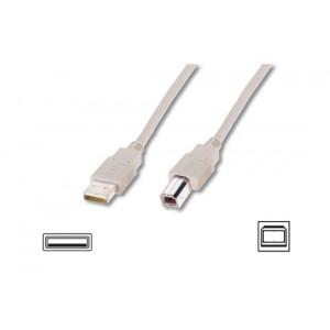 Kabel USB 2.0 USB A vidlice - USB B vidlice niklovaný 5m šedá