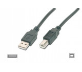 Kabel USB 2.0 USB A vidlice, USB B vidlice niklovaný 3m černá