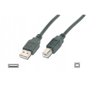 Kabel USB 2.0 USB A vidlice, USB B vidlice niklovaný 1m černá