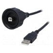 Kabel-adaptér USB A vidlice, USB B vidlice (těsná) IP68 2m