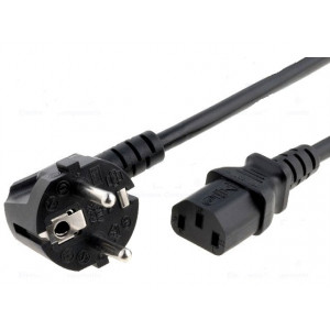 Kabel 3x1mm2 CEE 7/7 (E/F) úhlová vidlice,IEC C13 zásuvka
