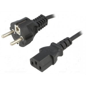 Kabel 3x0,75mm2 CEE 7/7 (E/F) vidlice,IEC C13 zásuvka PVC 3m