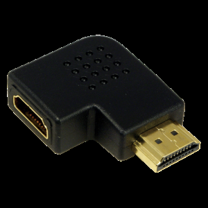 Adaptér HDMI zásuvka, HDMI zástrčka 90° černá