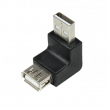 Adaptér USB 2.0 USB A zásuvka,USB A úhlová zástrčka černá