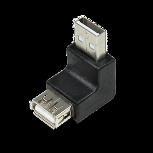 Adaptér USB 2.0 USB A zásuvka,USB A úhlová zástrčka černá