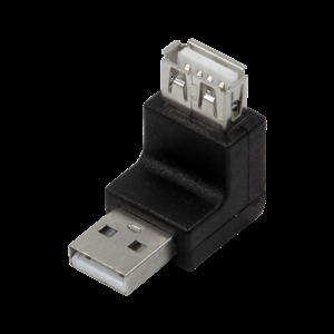 Adapter USB 2.0 USB A plug, USB A socket (angle) Colour: black