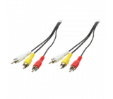 Kabel RCA vidlice x3,z obou stran 1,5m Barva: černá