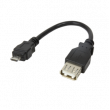 Adaptér USB 2.0 USB A zásuvka,USB B micro vidlice 80mm černá