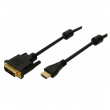 Kabel DVI-D (18+1) vidlice, HDMI mini vidlice 3m černá