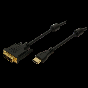 Kabel DVI-D (18+1) vidlice, HDMI mini vidlice 3m černá