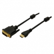 Kabel DVI-D (18+1) vidlice, HDMI mini vidlice 5m černá