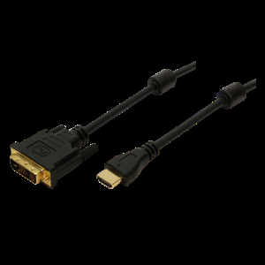Kabel DVI-D (18+1) vidlice, HDMI mini vidlice 5m černá