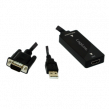 Kabel D-Sub 15pin HD vidlice, HDMI zásuvka, USB A vidlice