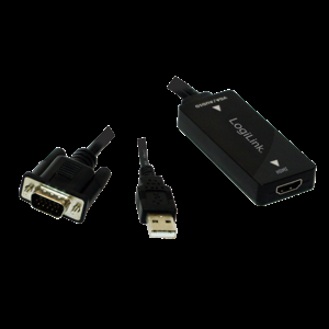 Kabel D-Sub 15pin HD vidlice, HDMI zásuvka, USB A vidlice