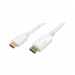 Kabel DisplayPort vidlice, HDMI vidlice 2m bílá